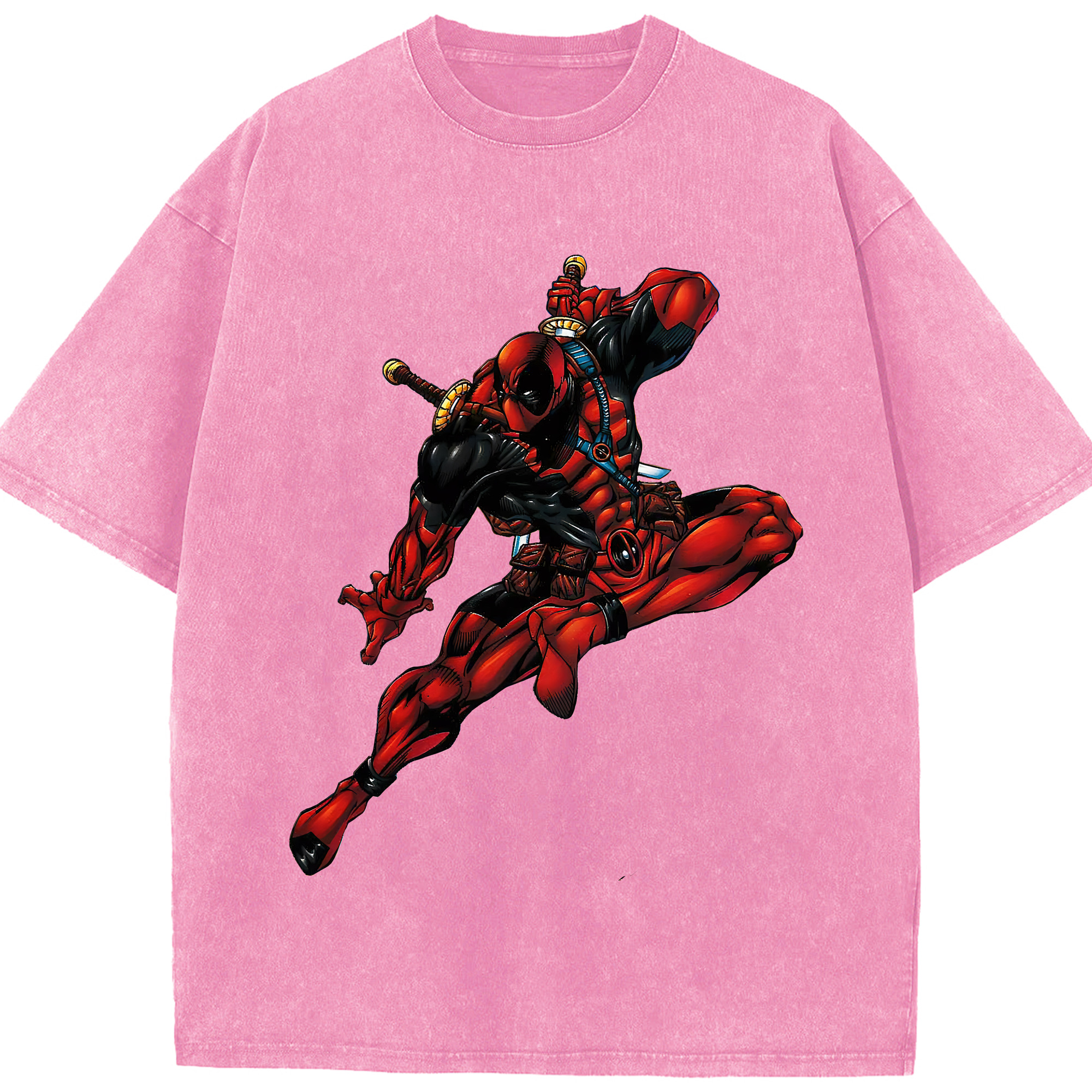 （画像用） Deadpool デッドプール 綿100% ヴィンテージ風 半袖Tシャツ（フロントプリント）